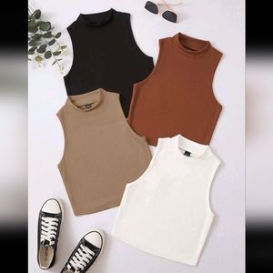 NWOT cropped solid tank tops 4 pack